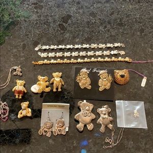 Whole group of Teddy Bear Jewelry 14 pcs